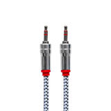 Powermaster Metal Başlıklı 3.5 mm Jack Girişli Örgülü 1.5 Metre Stereo Aux Ses Kablosu Kablo