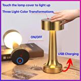 Rose Gold Dokunmatik 3 Kademeli LED Masa Lambası