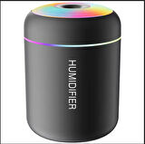 MİGHTY RGB SİYAH 180 ML USB ULTRASONİK OFİS ODA VE ARABA HAVA NEMLENDİRİCİ BUHAR MAKİNESİ AROMA DİFİZÖRÜ