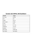 K2 KES181 9W 220V E27 3000K Günışığı LED Ampul -SARI