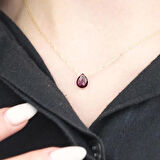Rhodolite Damla Taşlı Kolye