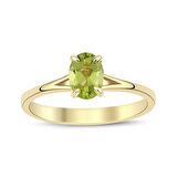 Peridot Oval Tektaş Yüzük