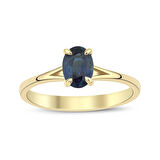 Safir Oval Tektaş Yüzük