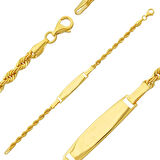 Altın Halat Bebek Künye Bileklik