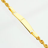 Altın Halat Bebek Künye Bileklik