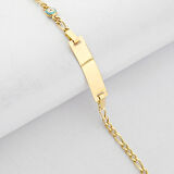 Mavi Nazar Boncuk Altın Çocuk Künye Bileklikk