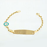 Mavi Mineli Bebek Künye Bileklik