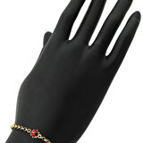 Mineli Uğur Böceği Zincir Çocuk Bileklik