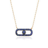 İris Safir Geometrik Kolye