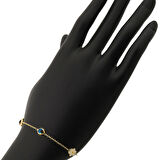 14K Altın Bileklik Forze-Uğur B-Nazar-Çiçek