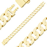 Monaco Chine Altın Gurmet Bileklik-14 Ayar