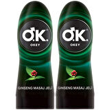 Okey Masaj Jeli & Kayganlaştırıcı Jel Ginseng 200 ml 2 adet