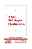 A1-2003 210x99 mm Lazer Etiket  A4 Sayfada 3 Etiket 500 A4 Sayfada 1500 Etiket