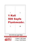 A1-2004 Ebat 99.1 x 139 mm Lazer Etiket A4 Sayfada 4 Etiket 500 A4 Sayfada 2000 Etiket