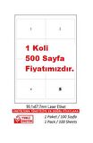 A1-2008 500 A4 Sayfa Ebat 99.1 x 67.7 mm Lazer Etiket  A4 Sayfada 8 Etiket