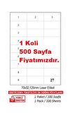 BK-2027  70 x 32 mm 500 A4 Sayfa Lazer Etiket 1 A4 Sayfada 27 Etiket