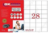 A1-2028 Ebat 52.5 x 41 mm Lazer Etiket  A4 Sayfada 28 Etiket