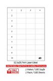 BK-2040 Ebat 52.5 x 29.70 mm Lazer Etiket