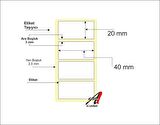 A1 Etiket 20 x 40 mm 1.000 Adet Termal Barkod Etiketi 1 Rulo 