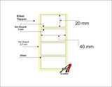 A1 Etiket 20 x 40 mm 36.000 Adet Kuşe Barkod Etiketi 1000′li - 36 Rulo