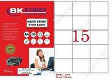 BK-2115 100 A4 Sayfa Lazer Etiket  70 x 56 mm A4 Sayfada 15 Etiket