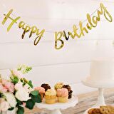 Happy Birthday Kaligrafi Banner - Gold