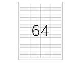 A1 Etiket Tw-2564 100 A4 Sayfa Lazer Etiket  48,5 x 16,9 mm 1 A4 Sayfada 64 Eti