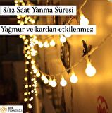 MİGHTY GÜNEŞ ENERJİLİ 7 METRE 50 LED SARI BAHÇE TERAS PARTİ BALKON SÜSÜ AYDINLATMA LAMBASI