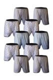 Erkek 10'lu Paket Karışık Desenli Düğmeli Boxer 