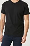 Erkek Slim Fit Bisiklet Yaka %100 Pamuk Kısa Kollu Tişört