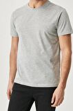 Erkek 3'lü Slim Fit Bisiklet Yaka %100 Pamuk Kısa Kollu Tişört