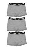 Erkek 3'lü Likralı Sport Slim Fit Boxer EKONOMİK PAKET