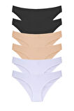 Kadın 6'lı Bikini Külot Karışık Renkli ve Çiçek Desenli  Ambalajında Özel Paket