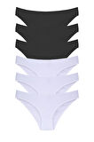 Kadın 6'lı Bikini Külot Karışık Renkli ve Çiçek Desenli  Ambalajında Özel Paket