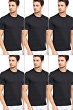 Erkek Slim Fit Sıfır Yaka Fanila T-Shirt 6'lı Paket