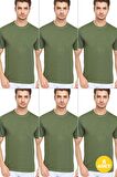 Erkek Slim Fit Sıfır Yaka Fanila T-Shirt 6'lı Paket