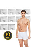 Erkek 10 Adet Likralı Slim Fit İnce Kumaş Günlük Kullanıma Uygun Özel Paketinde Ekonomik Boxer