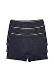 Erkek 3'lü Likralı Slim Fit İnce Kumaş Özel Paketinde Ekonomik Boxer