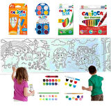 Carioca 4'lü Boyama Seti + Lino Yapışkanlı Boyama Kağıdı 86x20 cm Farm