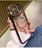 Iphone 11 Uyumlu Şeffaf Taşlı Magsafe Özellikli Kılıf