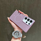 Samsung Galaxy S25 Ultra Uyumlu Simli MagSafe Özellikli Kılıf