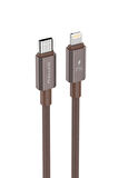 27W  Type-C to Lightning Şarj & Data Kablosu Kahverengi