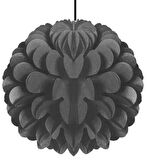 Süs Ponpon Petekli 3Lü Siyah ( 20-25-30 Cm )