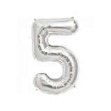 FOLYO BALON RAKAM 5 GÜMÜŞ 16 INC(40CM)1 ADET
