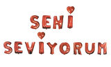 Folyo Balon Seni Seviyorum 16 İnç Kirmizi 360x40 Cm ( 13 Adet )