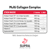 Supra Protein Multi Collagen Complex 60 Tablet- 5 Tip Kolajen Karışımı + Hyaluronik Asit & Vitamin C