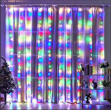 3x3 METRE KUMANDALI RGB ÇOK RENKLİ LED PERDE IŞIĞI PERİ LED 