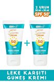 Spf 50+ Leke Karşıtı Yüz Güneş Kremi Tüm Cilt Tipleri İçin 50 ml 2 Adet