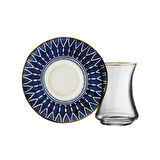 Sandro Moreno 1453 Deep Blue Gold 12 Parça 6 Kişilik Çay Seti 110 ml