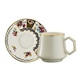 Sandro Moreno 1453 Antik Rose Double Geometrik Gold 12 Parça 6 Kişilik Kahve Fincan Takımı 120 ml